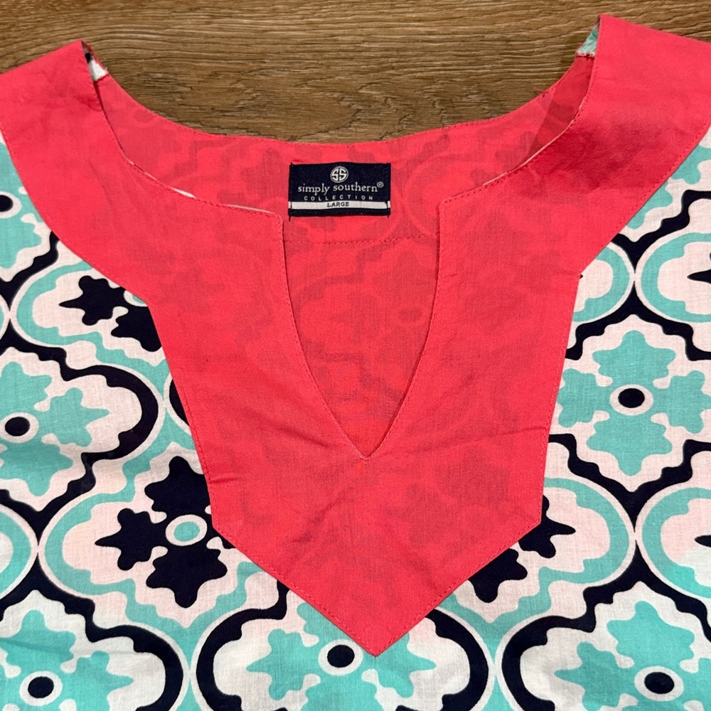 Simply Southern Women's Geometric Print Tunic Top - Picture 5 of 7